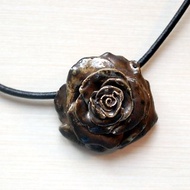 黑玫瑰陶瓷項鍊向日葵吊墜陶瓷飾品夏季項鍊