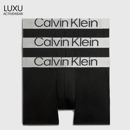 CALVIN KLEIN กางเกงในชาย Reconsidered Steel Micro 3-Pack Boxer Brief ของแท้ 100%🇺🇸