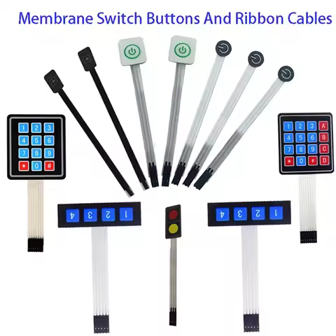 1PC 1 2 4 12 16 Key 1*4 4*3 4*4 Membrane Switch Keypad 1x4 3x4 4x4 Matrix Array Matrix Keyboard For