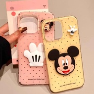 3D Cartoon Mickey Mouse and Gloves Phone Case Compatible With iPhone 17 16 15 14 13 12 11 Pro Max X 