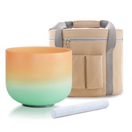 Hye-eun 8inch Orang and Green 432hz/440hz Meditation Sound Healing Bowl with Bag