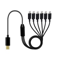USB C 1 to 6 Charging Cable, 5V 3A 6 Port Multi Charging Splitter Cord, 6 in 1 Type C Adapter for Ph