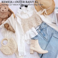 Kemeja Rompi Rajut Korean Style Wanita/ blouse wanita korean style rompi rajut/ Kemeja rompi rajut m