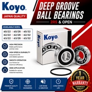 KOYO Deep Groove Ball Bearings 60/22 60/28 60/32 62/22 62/28 62/32 63/22 63/28 63/32 2RS & Open