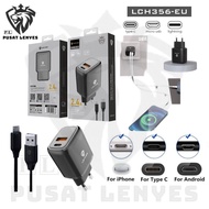 LCH356 - Charger LCH-356 EU 2.4A USB + Type C Charger Adapter hp + Original Ios Android Phone Charge