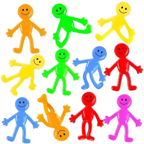 12PCS Stretchy Happy Man Stress Relief Toys Birthday Gift Bags For Kids Party Favors Regalos Cumplea