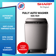 SHARP FULLY AUTO WASHING MACHINE 15.5KG ESX-1521 (READY STOCK)-SHARP WARRANTY MALAYSIA