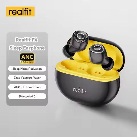 Realfit F4 Sleep Earphones Mini ANC Bluetooth Earphones 40dB Active Noice Cancellation HIFI Heavy Ba