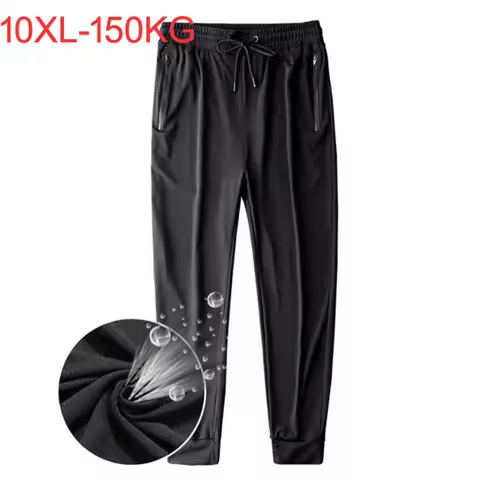 9XL 10XL 145KG Summer men Breathable Ice silk pants gym big size 10XL pants big sales home hole pant