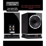 Fyne Audio F500 speaker (Piano Gloss Black) + FOC cable worth RM980