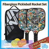 MilkyBus shop【Great Value】4 Balls + 2 Paddles Pickleball Paddle Set | USA Pickleball Approved | Fibe