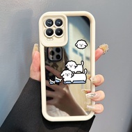 Realme 8 4G 8 5G 8 Pro 8s 5G Q3 Q3i V13 5G Narzo 30 5G Case Cat and Fish Pattern HP Case Cesing Mirr