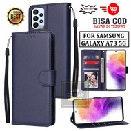 Flip Case For Samsung Galaxy A73 5G Wallet Case Leather - Casing Dompet Case Wallet Leather Flip Cas
