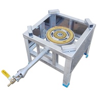 ชุดเตาแก๊สแรงดันสูง เตาเร่ง KB10 ไฟแรงสูง พร้อมขาตั้งหัวเตา ขนาด 40ซม. แบบมีบังลม และ ชุดหัวปรับ Luc