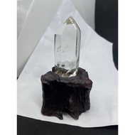 D6631 Natural Crystal Raw Ore Green Ghost Vision With Blue Needle With Rainbow Light Tashan Hexagona