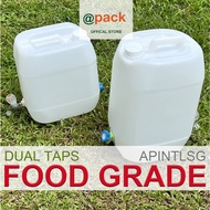 [SG SELLER] 20L/25L Food Grade DUAL DISCHARGE TAPS Jerrycan Liquid Container, Food Grade Water Tanks