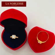 Ready Stock Cincin Batu Square Petak Cantik Emas 585/14K Murah Gold Ring Design Fesyen Merisik Tunang Marry Engagement