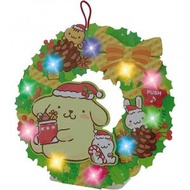 Sanrio - Pompompurin 布甸狗 日版 花環 造型 花圈 音樂 聖誕卡 發光 閃燈 聖誕咭 布丁狗 (2022聖誕系列)