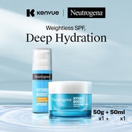[Bundle of 2] Neutrogena Hydro Water Gel Moisturizer 50g & Hydrating Fluid SPF50 Sunscreen 50ml, for
