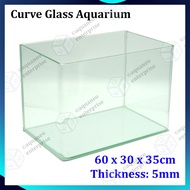 Curve Glass Aquarium Tank Fish Tank 60x30x35cm - No Glass Cover | curve aquarium tank 60cm aquarium 