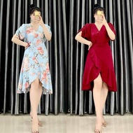 READY STOCK FLORAL V-NECK DRESS PREMIUM QUALITY DRESS BUNGA VIETNAM VIRAL