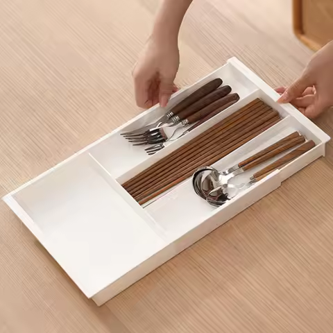 Adjustable Flatware Tray Cutlery Holder Silverware Drawer Organizer Expandable Cutlery Organizer Ute