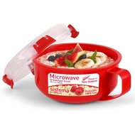 Sistema Microwave Collection Breakfast Bowl, 28 oz./0.8 L, Red Breakfast bowl designed to cook oatme