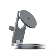 magsafe適用蘋果金屬支架三合一無線充電器watch三星手表15ProMax手機iWatchS9充電底座磁吸快充AirPods耳機