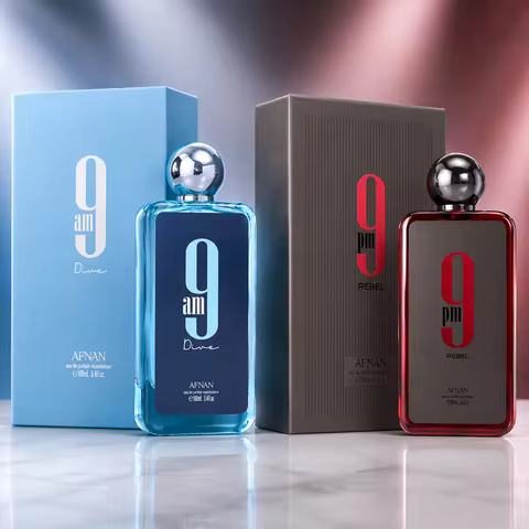 Afnan 9 AM Dive & 9 PM Rebel 2-Piece Eau de Parfum Set 100ml Each, Day & Night Matching Couple Fragr