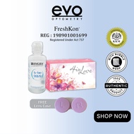 evo FreshKon 4 in Love Monthly Contact Lenses (2 pcs) + BLINCON b-bio aqua Solution 100ml + FREE Len
