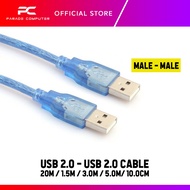 USB 2.0 Male To USB 2.0 Male Cable 20cm / 1.5M / 2M / 3M / 5M / 10M (Blue Colour)
