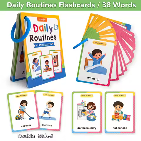 My Day Daily Routines English Flashcards for Kids Double-Sided Daily Life Vocabulary Parent-child In