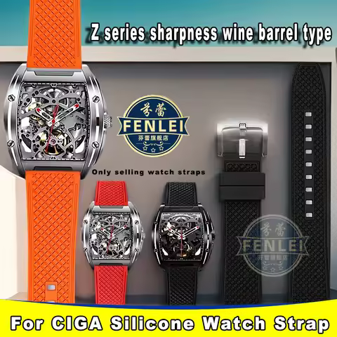 For CIGA Design Watch X Hime Z Gorilla MY Mike Yang U Blue Planet Fluoro Rubber Quick Release Strap 