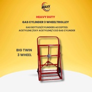 HEAVY DUTY GAS CYLINDER 3 WHEEL HAND TROLLEY