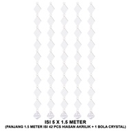 Eelic TMM-DI1.5M Contains 5 PCS crystal diamond shape beaded curtain decorations 1.5 meters long
