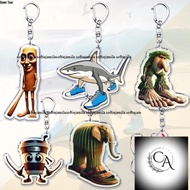 Italian animal brainrot Meme keychain for tralero tralala togling accessories