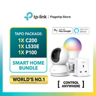 TP-LINK Smart Home Bundle Tapo Series ( Tapo C200-PTZ Camera/Tapo P100-Smart Plug/Tapo L530E-Smart B