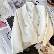 Short suit jacket for women spring and autumn new green suit top leisure temperament all-matching blazer woman