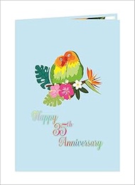 Liif 50th Lovebird Anniversary 3D Greeting Pop Up Card, Happy 50th Anniversary Wedding Card & Gift -