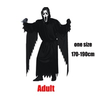 Kid Adult Scream 6 Mask Costume Ghost Face Skull Cosplay Horror Demon Killer Black Cloak Halloween C