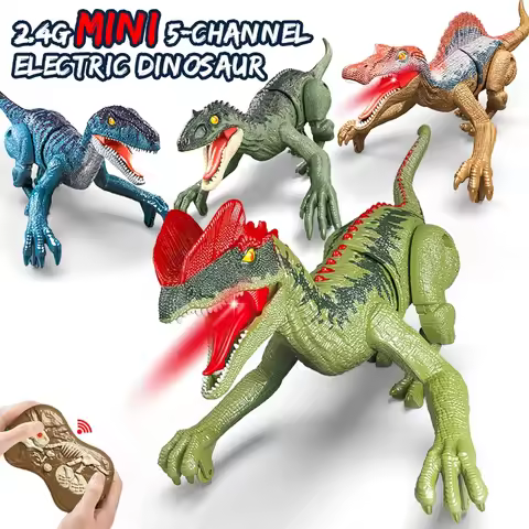 Hot 2.4GHZ 5-Channel Remote Control Dinosaur Toys for Kids, Robot Walking Dinosaur Toys, Simulation 