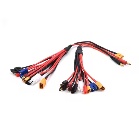 Multifunction Balance Charging 8IN1 Soft Silicone Charging Wire XT60 Connector to XT60 XT30 T Plug J