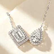 1pc Toi Et Moi Moissanite Pendant Necklace, 925 Sterling Silver 3.0 Carat D Color VVS1 Moissanite Ne