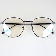 Oversized Fashion Polygon Metal Optical Glasses Frames Women Black/Silver