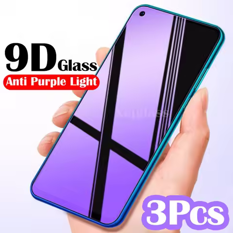 3Pcs Anti Blue Ray Light Tempered Glass For POCO C65 M3 X3 Pro NFC Redmi Note 10 9 S 8 7 Pro T 13C 1