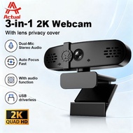 Actual Webcam 2K HD Webcam Computer Web Camera Dual Microphones For Youtube Zoom Live Streaming