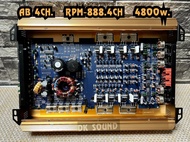 เพาเวอร์ขับเสียงกลาง AB 4CH เสียงดี  แรงๆ รุ่น RPM-888.4CH 4800w. เพาเวอร์ขับเสียงกลาง เครื่องเสียงรถยนต์ เพาเวอร์แอมป์