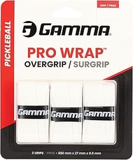 Gamma Pickleball PRO WRAP OVERGRIP, Extra Tacky, Durable, Moisture Absorbent, White, Blue