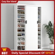 Outdoor Steel Balcony Shoe Cabinet Sliding Door Shoe Rack Cabinet With Lock Household Shoe Rack Stor