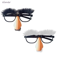 ELMER Glasses with Big Nose, Big Nose Black Beard Big Nose Disguise Glasses, Creative Trick Glasses 